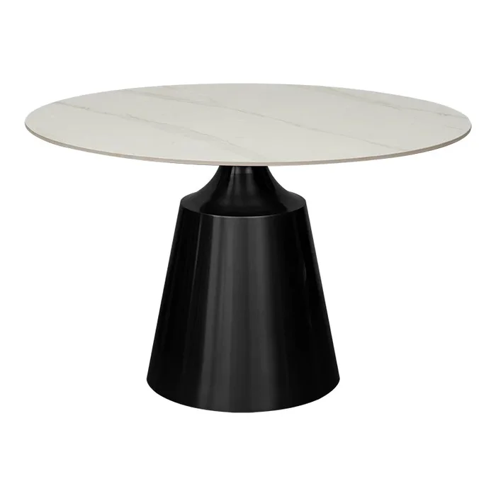 Mesa de comedor 130Ø Onix gris grafito piedra sinterizada Vintahome