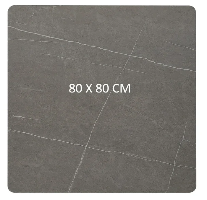 Mesa de comedor cuadrada inox dorada piedra sinterizada 70-80 cm Vintahome