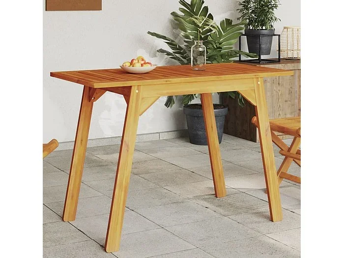 Mesa de comedor de jardín madera maciza de acacia 110x56x75 cm ES933124
