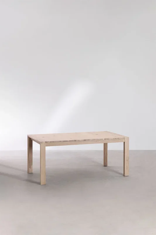 Mesa de Comedor Extensible Rectangular en Madera (170-260×95 cm) Quëbi Madera Natural – SKLUM