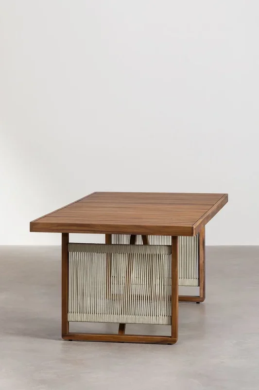 Mesa de Comedor Rectangular en Madera de Acacia (200×100 cm) Nayely Marrón Acacia – SKLUM
