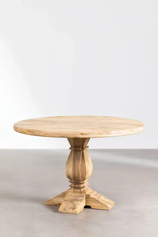 Mesa de Comedor Redonda en Madera de Mango Rusbby Ø120 cm – SKLUM