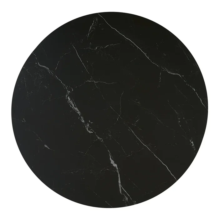 Mesa de comedor Tuli inox dorada piedra sinterizada Shakespeare black Vintahome