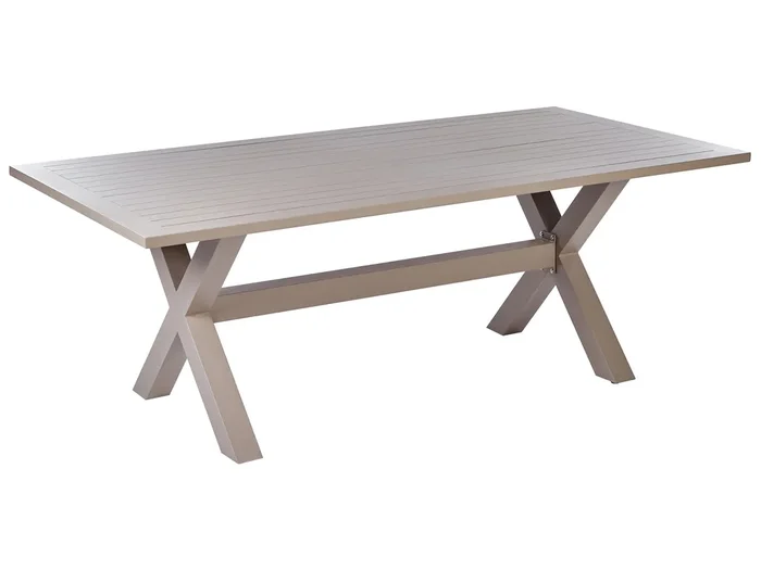 Mesa de jardín CASCAIS 200 cm 105 cm Metal Gris pardo