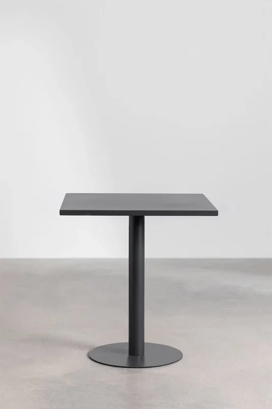 Mesa de Jardín Cuadrada en Metal (70×70 cm) Mizzi Gris Grafito – SKLUM