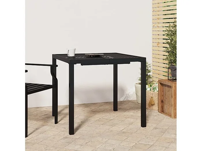 Mesa de jardín de acero gris antracita 80x80x72 cm