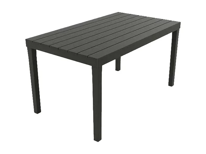 Mesa de jardín Dmoto, Mesa de comedor rectangular, Mesa de jardín multiusos para interior y exterior, 100% Made in Italy, 138x78h72 cm, Antracita