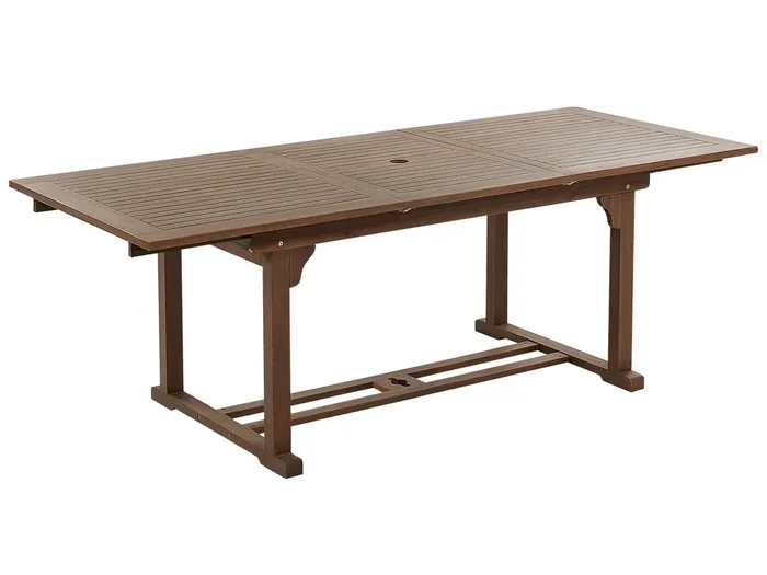Mesa de jardín extensible AMANTEA 160/220 cm 90 cm Madera de acacia Marrón oscuro