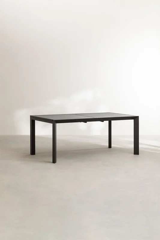 Mesa de Jardín Extensible Rectangular en Aluminio (180-240×100 cm) Starmi Gris Grafito – SKLUM