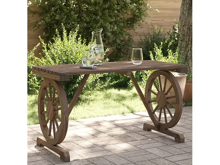 Mesa de jardín madera maciza abeto 115x55x65 cm