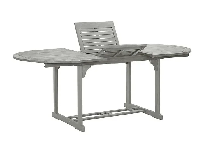 Mesa de jardín madera maciza de acacia gris 200x100x75 cm