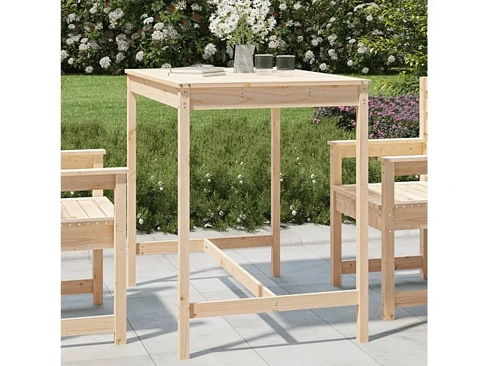 Mesa de jardín madera maciza de pino 121×82,5×110 cm