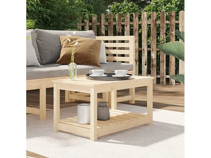 Mesa de jardín madera maciza de pino 82,5×50,5×45 cm