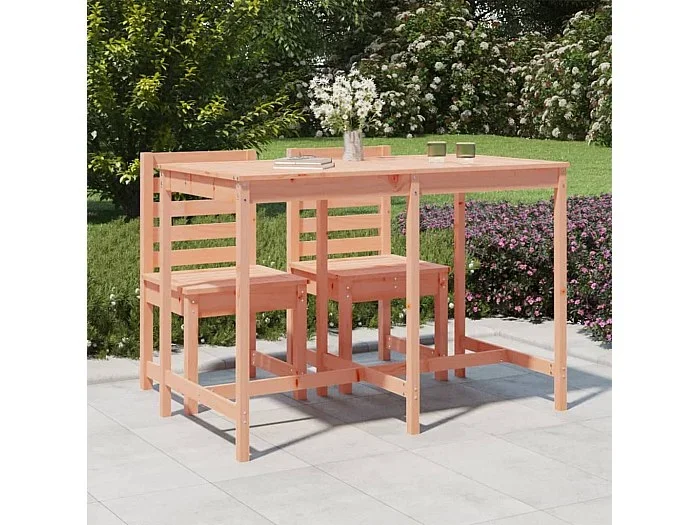 Mesa de jardín madera maciza Douglas 159,5×82,5×110 cm