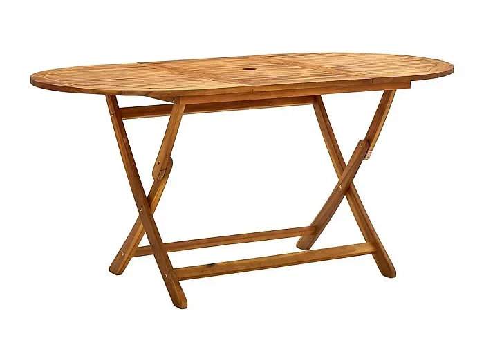Mesa de jardín plegable madera maciza de acacia 160x85x75 cm