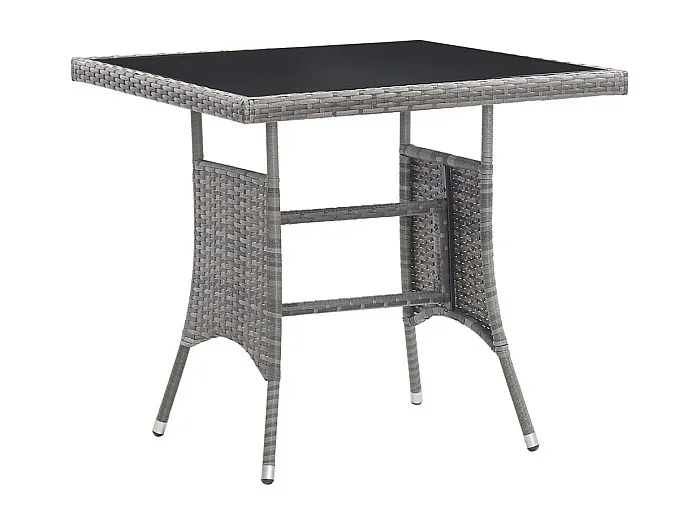Mesa de jardín ratán sintético gris 80x80x74 cm ES876587