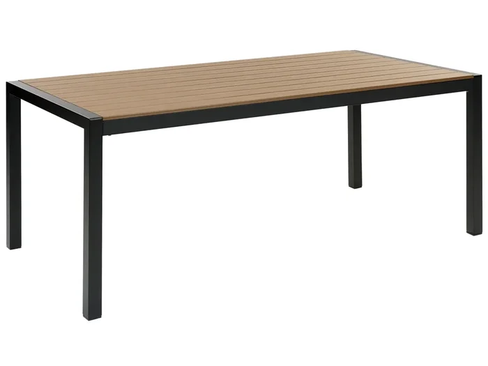 Mesa de jardín VERNIO 180 cm 90 cm Metal Marrón/Negro