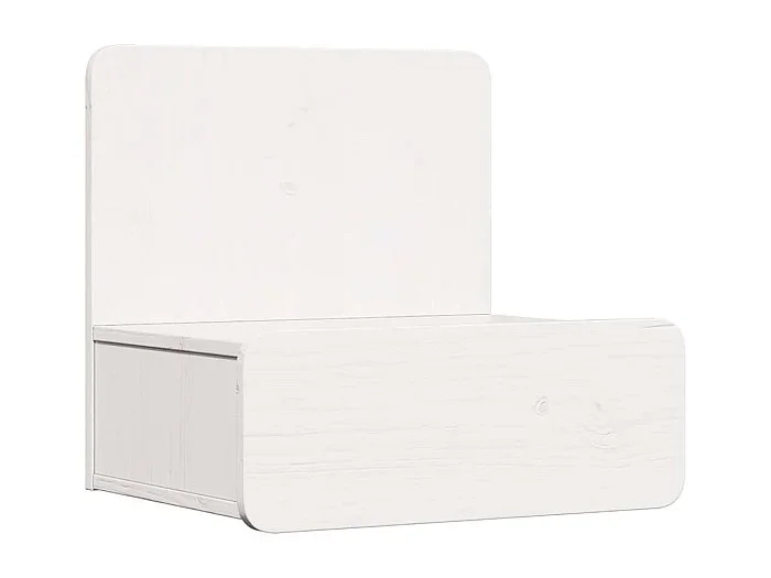 Mesa de Noche Mesa auxiliar Blanco 44×32.5×40 cm Madera maciza de pino