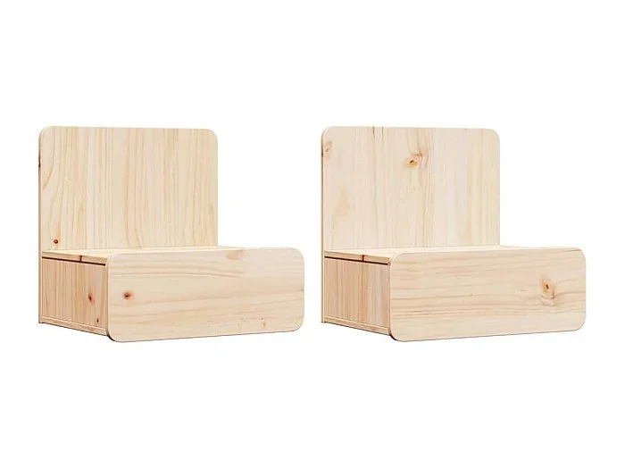 Mesa de Noche Mesa auxiliar con cajón 2 uds. Marrón 44×32.5×40 cm