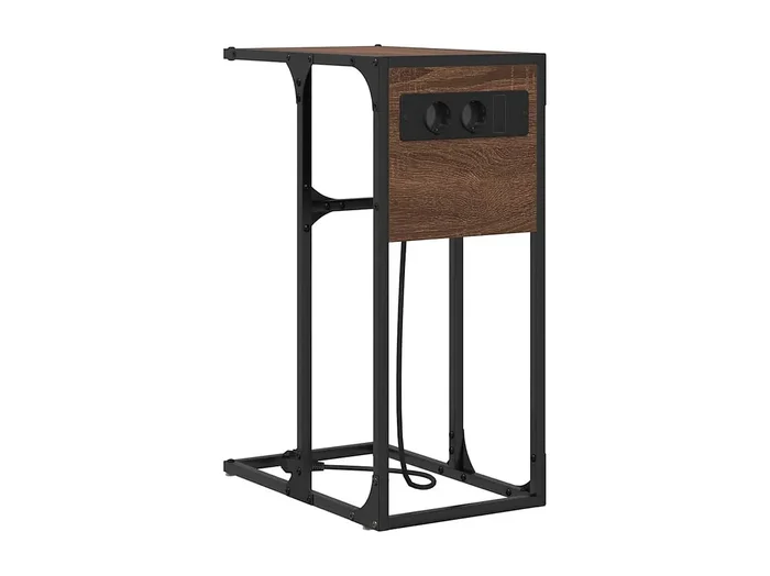 Mesa de Noche Mesa auxiliar Mesita de noche Marrón roble Madera contrachapada