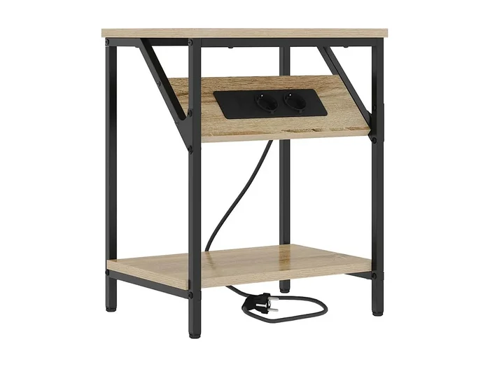 Mesa de Noche Mesita de noche Roble Sonoma 38x30x48 cm Madera contrachapada