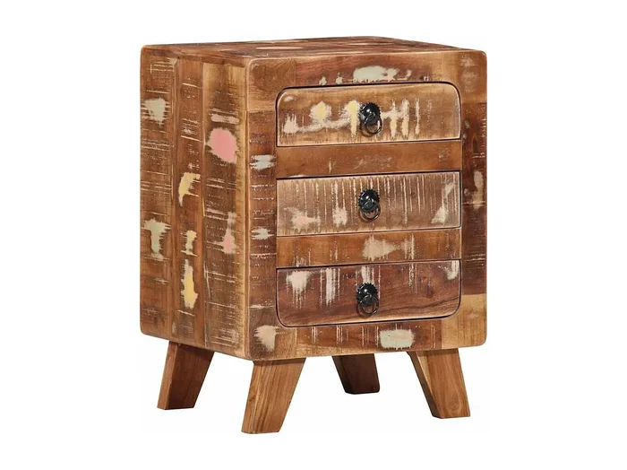 Mesilla de noche 37x32x50 cm madera maciza recuperada