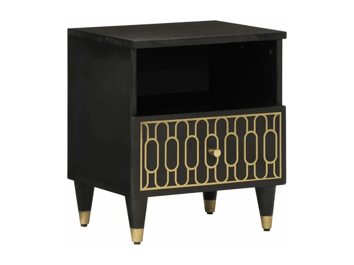 Mesilla de noche 40x33x46 cm Madera maciza de mango