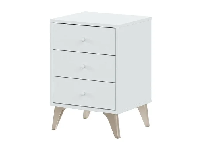 Mesita 3 cajones aglomerado blanco 56x40x33,5cm