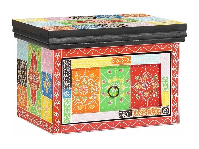 Mesita de Noche Armario de Noche 2 uds con cajón Multicolor 40x30x28 cm