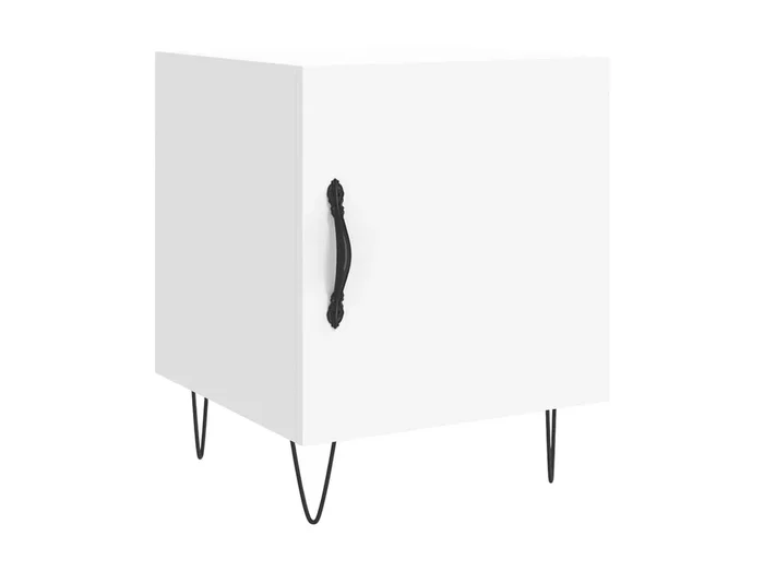 Mesita de noche blanca 40x40x50 cm de madera contrachapada