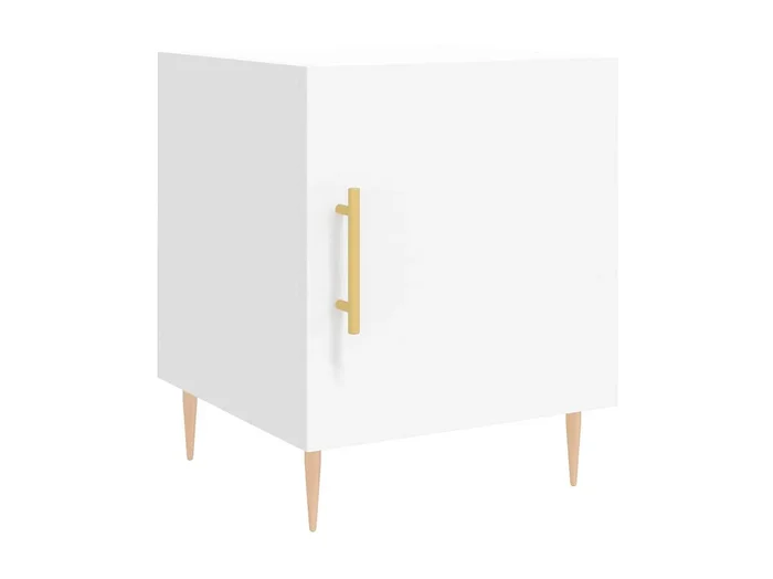 Mesita de noche blanca 40x40x50 cm de madera contrachapada