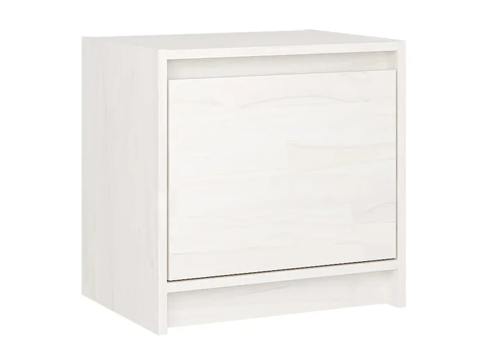 Mesita de noche Blanco 40×30,5×40 cm Madera maciza de pino