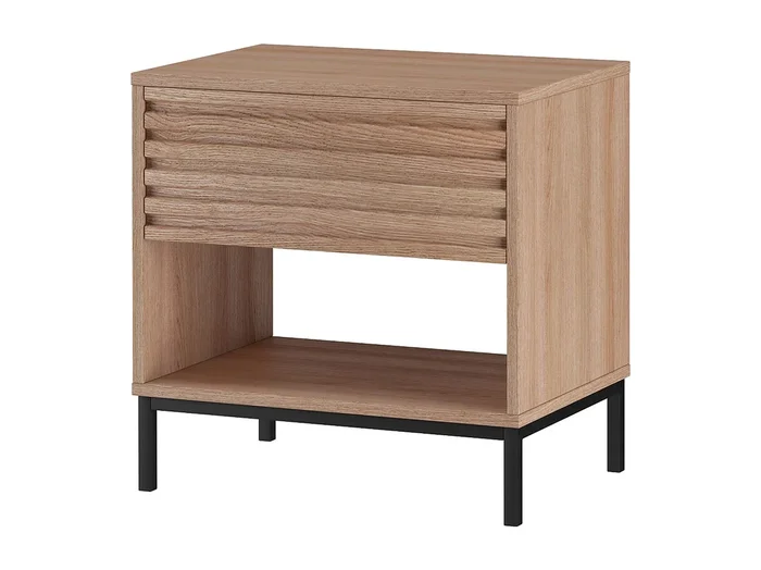 Mesita de noche con 1 cajón en aglomerado natural
