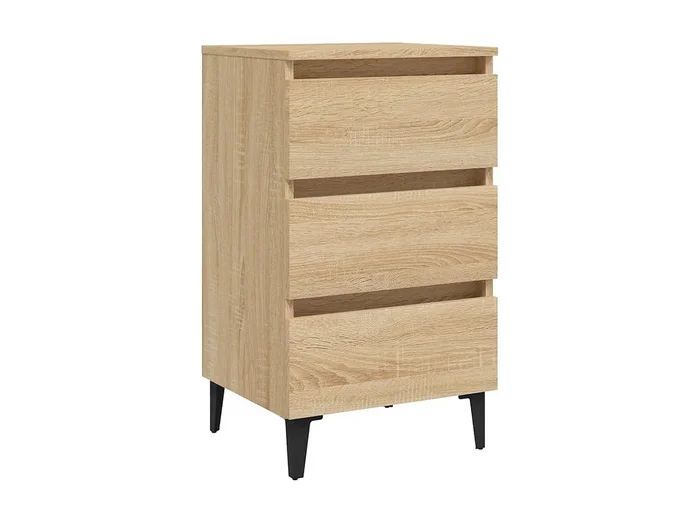 Mesita de noche con patas de metal roble Sonoma 40x35x69 cm