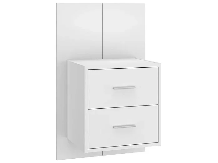 Mesita de noche de pared Blanco brillo