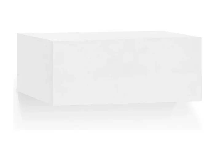 Mesita de noche de pared de madera de abeto Decowood con cajón en color blanco de 40x15cm – INGRID – DECOWOOD