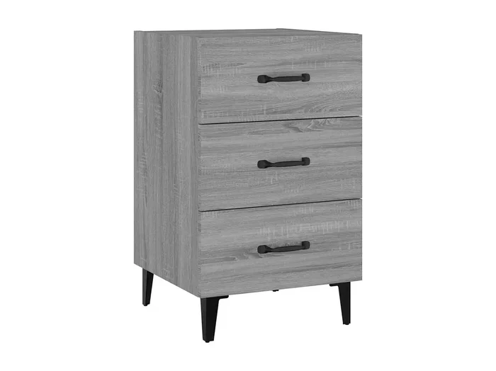 Mesita de noche gris Sonoma 40x40x66 cm de madera contrachapada