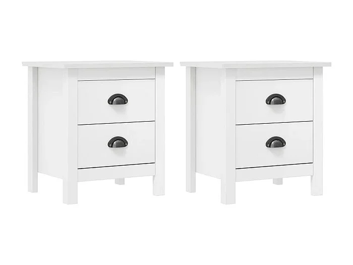 Mesita de noche Hill madera maciza de pino blanco 46x35x49,5 cm