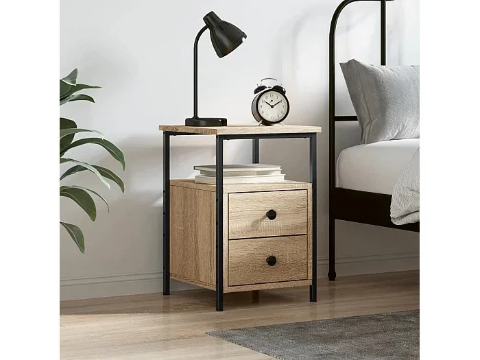 Mesita de noche madera de ingeniería roble Sonoma 34×35,5×50 cm