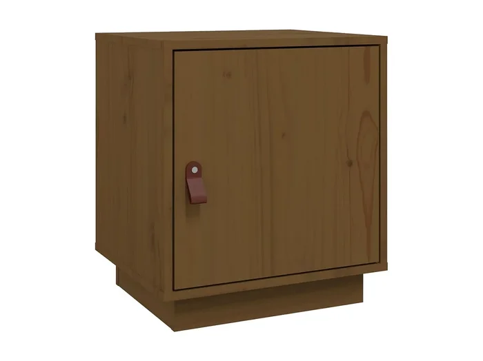 Mesita de noche Marrón miel 40x34x45 cm Madera maciza de pino
