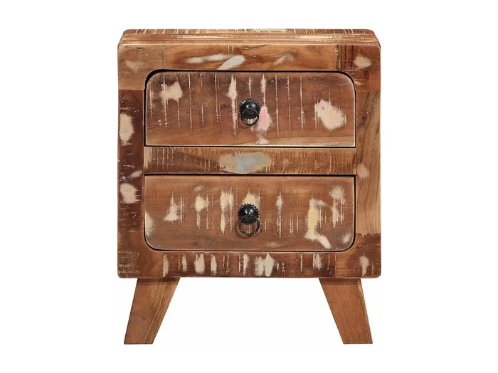 Mesita de noche Mesilla de noche 40x32x46 cm madera maciza reciclada