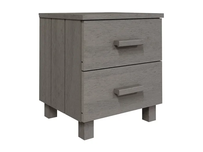 Mesita de noche Mesilla de noche HAMAR pino macizo gris claro 40x35x44,5 cm