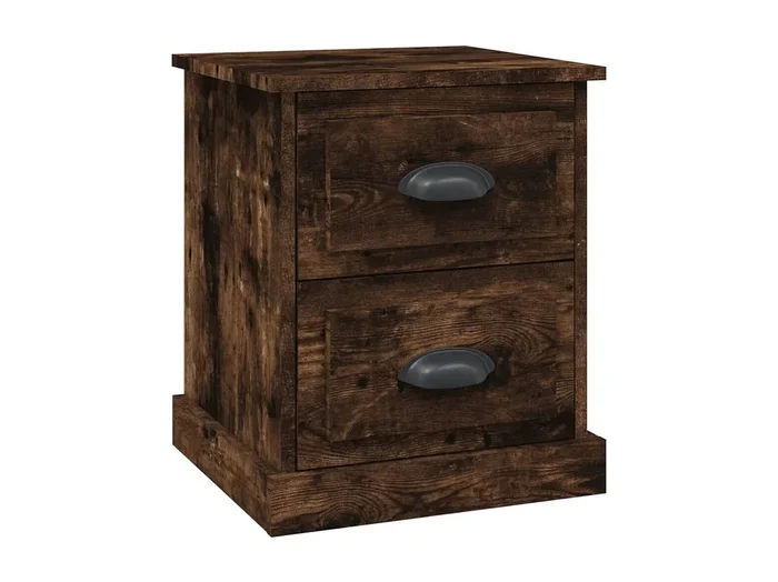 Mesita de noche Mesilla de noche madera contrachapada roble ahumado 39x39x47,5cm