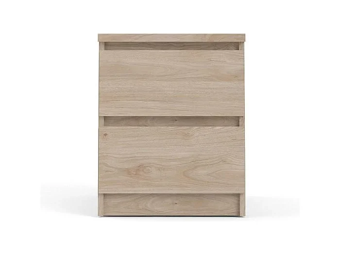 Mesita de noche Nada 2 cajones, decoración Hickory.
