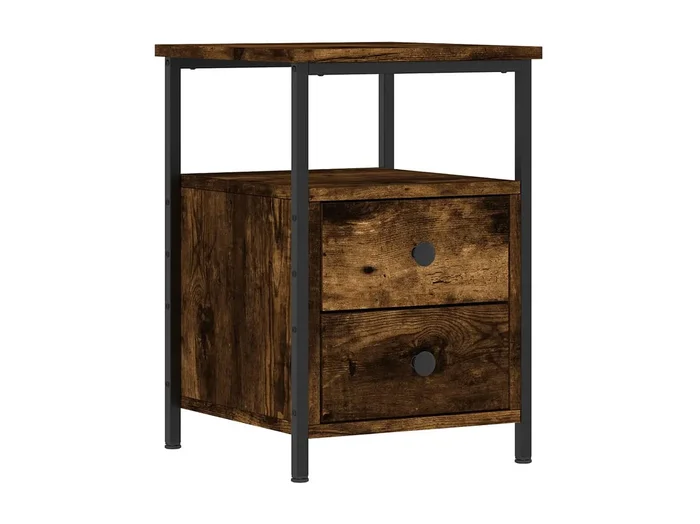 Mesita de noche roble ahumado 34×35,5×50 cm madera contrachapada