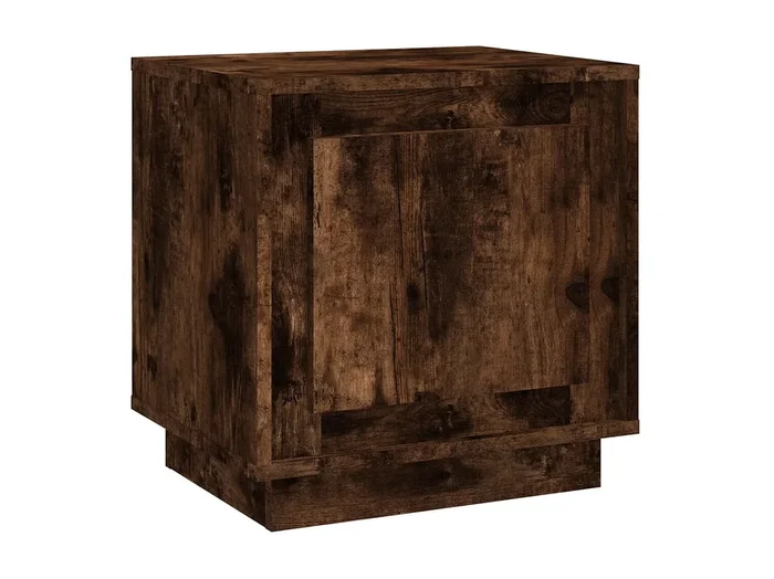 Mesita de noche roble ahumado 44x35x45 cm madera contrachapada