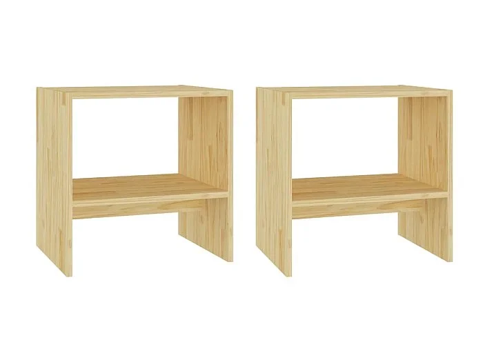Mesitas de noche 2 piezas 40×30,5×40 cm Madera maciza de pino