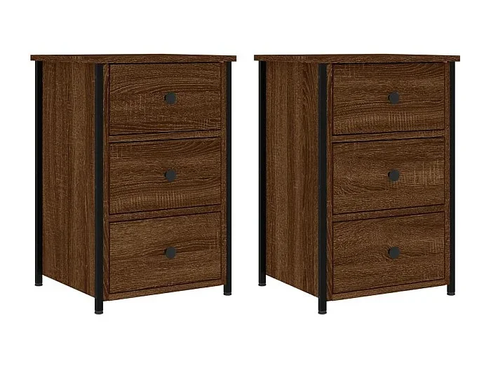 Mesitas de noche 2 piezas roble marrón 40x36x60cm Madera contrachapada