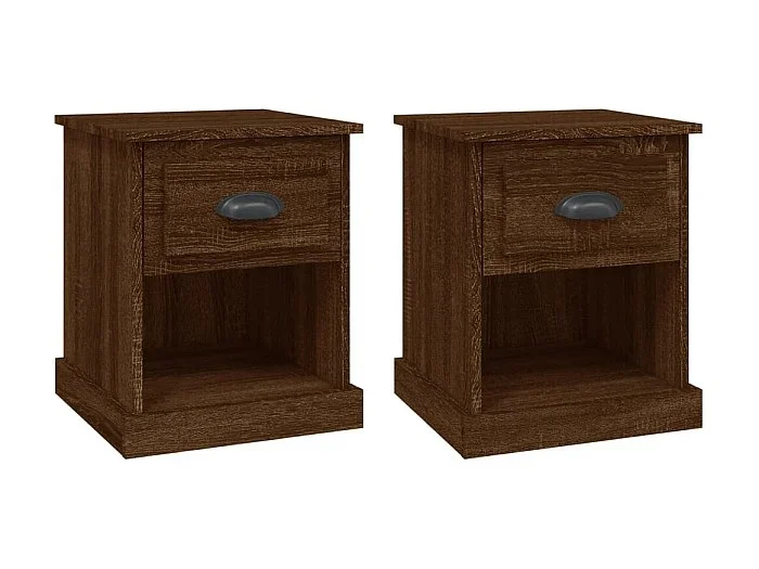 Mesitas de noche 2 uds roble marrón 39x39x47,5cm madera contrachapada