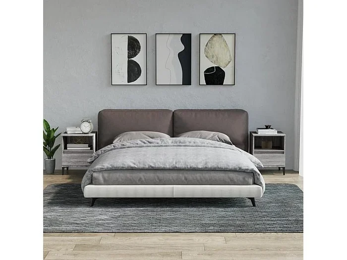 Mesitas de noche 2 unidades gris Sonoma 40x35x50 cm ES482968